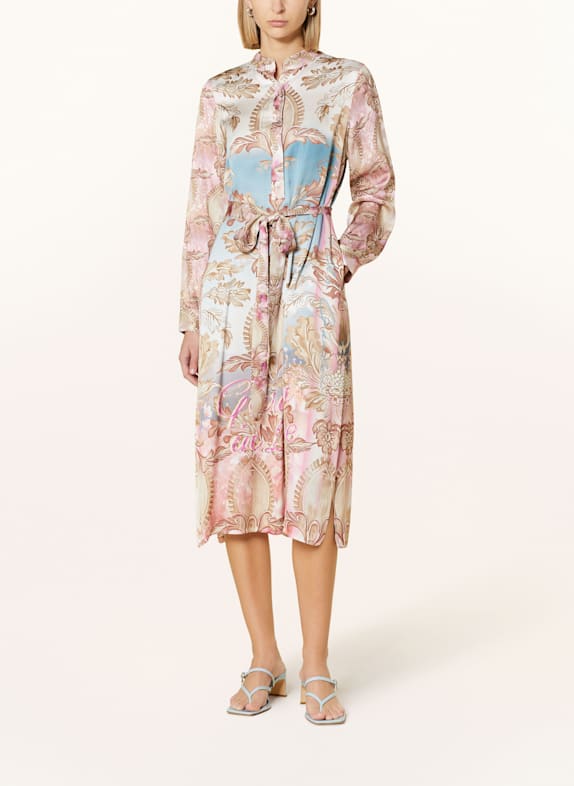 miss goodlife Satinkleid HELLBRAUN/ BLAU/ LILA