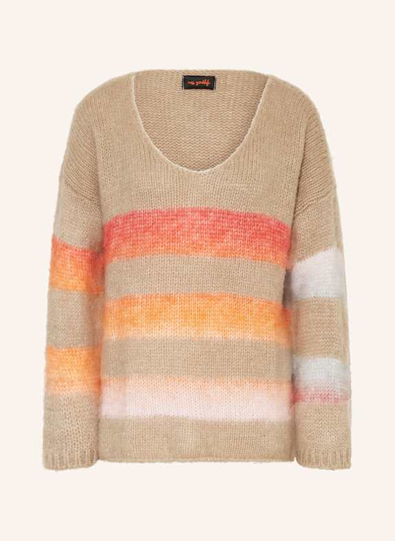 miss goodlife Sweater with alpaca BEIGE/ ORANGE/ PINK