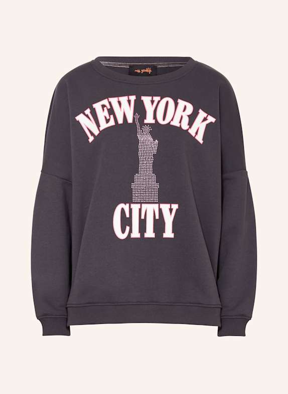 miss goodlife Sweatshirt with decorative gems DARK GRAY/ WHITE/ NEON PINK