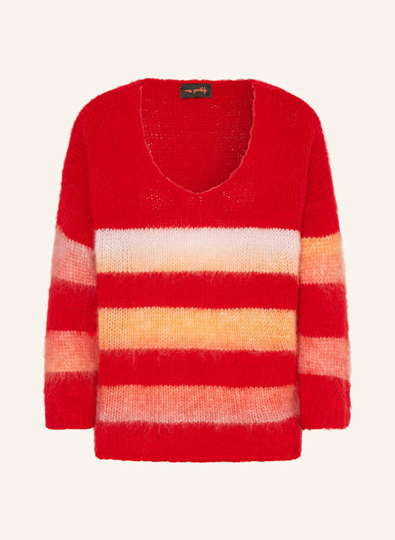miss goodlife Sweater with alpaca RED/ WHITE/ ORANGE