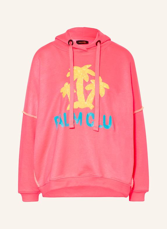 miss goodlife Hoodie with sequins NEON PINK
