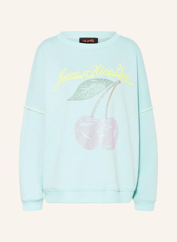 miss goodlife Sweatshirt with decorative gems TURQUOISE