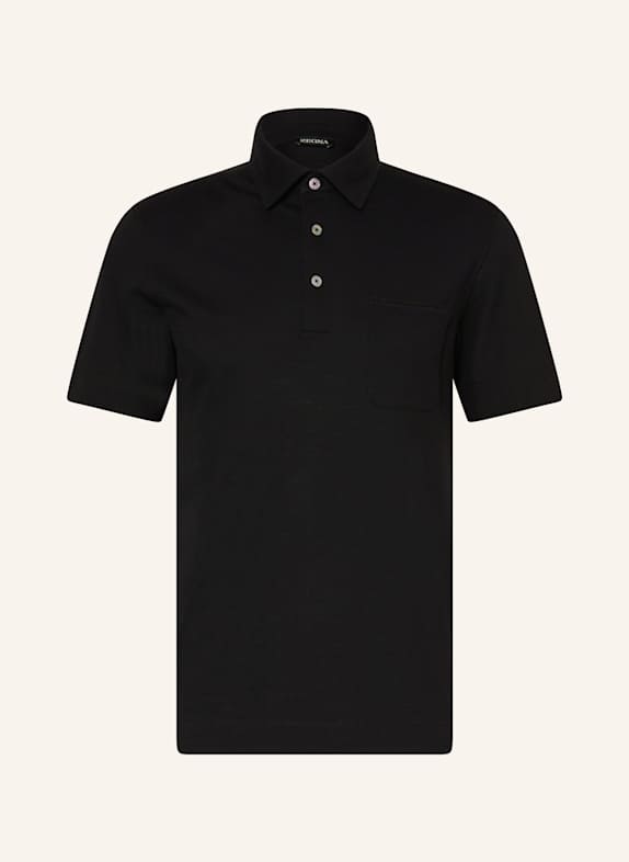 ZEGNA Piqué-Poloshirt SCHWARZ