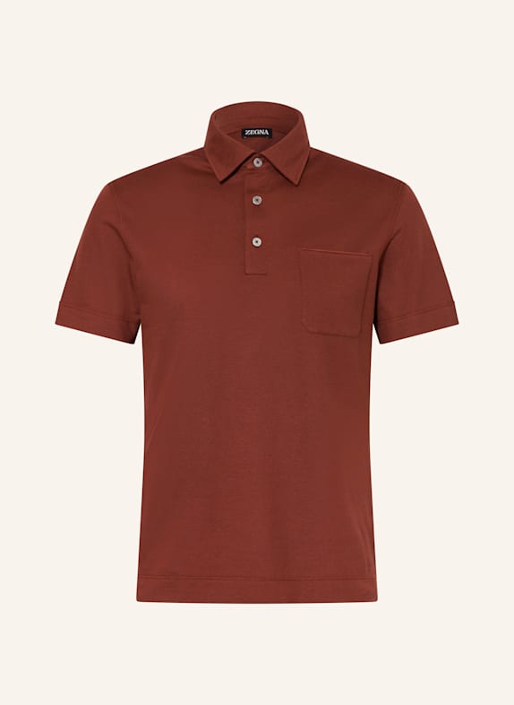 ZEGNA Piqué-Poloshirt BRAUN