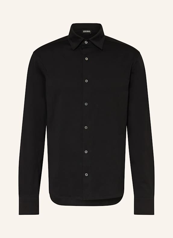 ZEGNA Jerseyhemd Regular Fit SCHWARZ