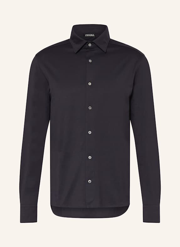 ZEGNA Jerseyhemd Regular Fit DUNKELBLAU