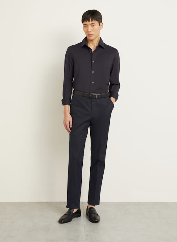 ZEGNA Jersey shirt Regular Fit DONKERBLAUW