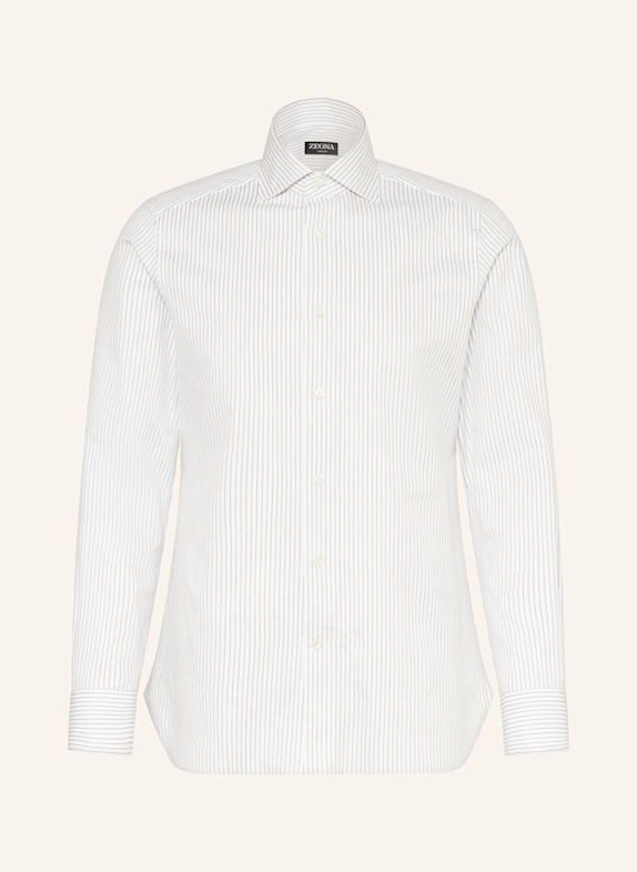 ZEGNA Hemd TRECAPI Regular Fit WEISS/ SCHWARZ