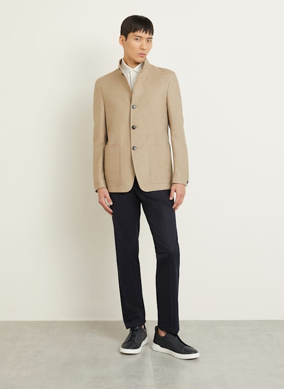 ZEGNA Jas met linnen BEIGE