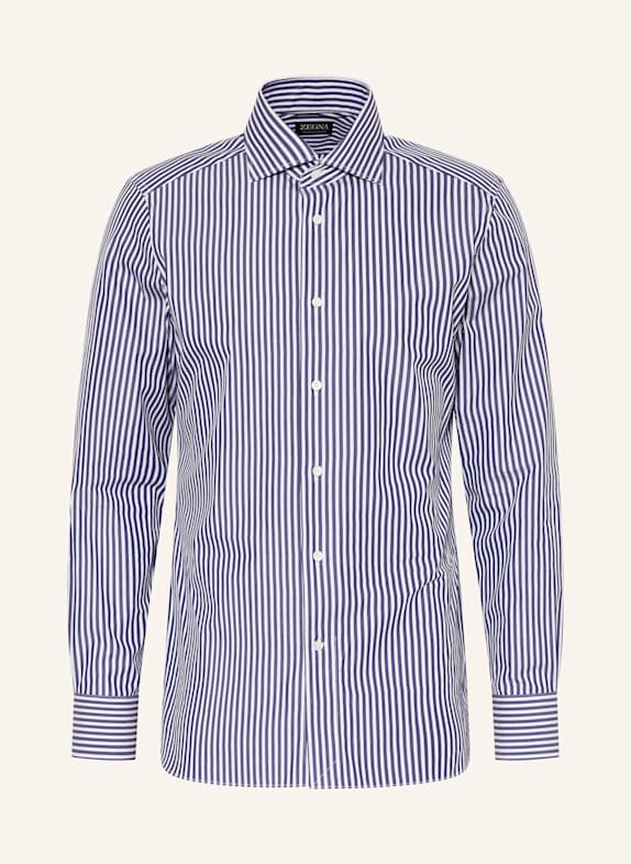 ZEGNA Hemd Regular Fit DUNKELBLAU/ WEISS