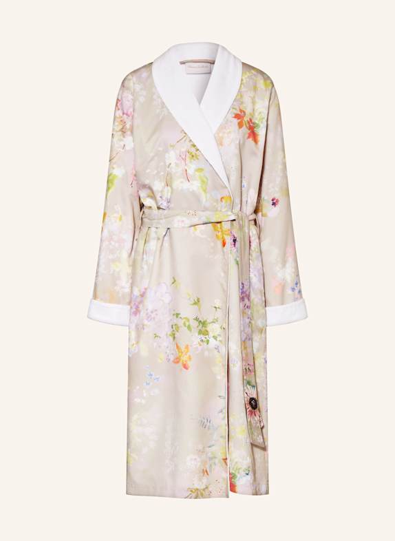 Christian Fischbacher Unisex-Bademantel MYSTIC GARDEN BEIGE/ ROSA/ GELB