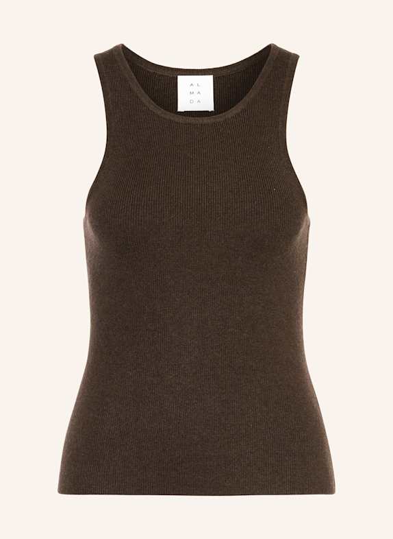 ALMADA LABEL Knit top LUNA made from merino wool with cashmere DARK BROWN