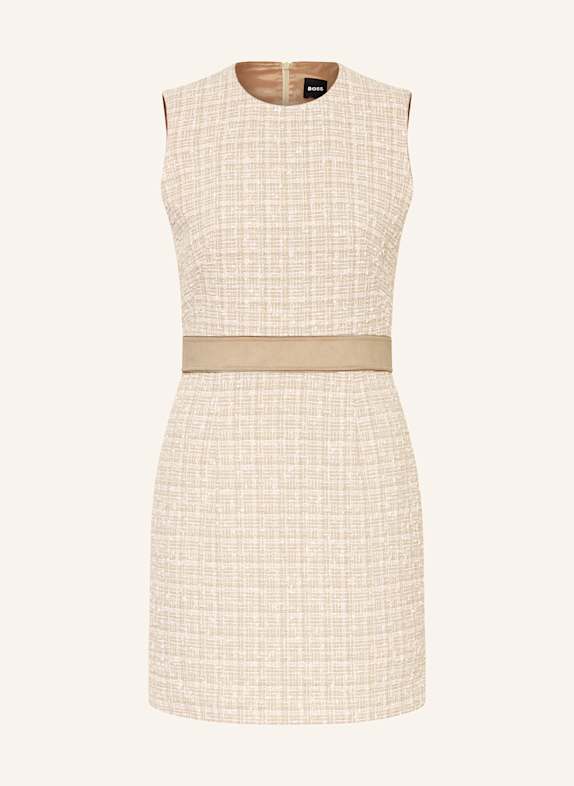 BOSS Etuikleid DIARIAS aus Tweed BEIGE/ CREME
