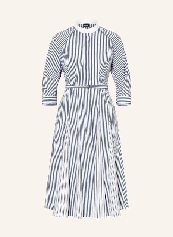 BOSS Kleid DAKANIA mit 3/4-Arm WEISS/ DUNKELBLAU