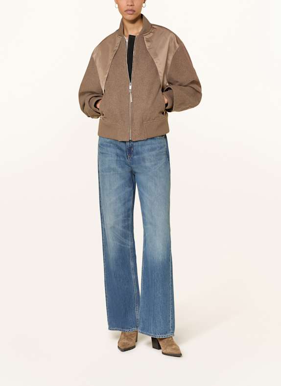 BOSS Blouson PAISIE im Materialmix BRAUN