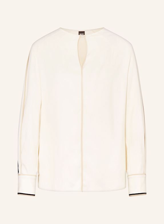 BOSS Blusenshirt BANARIAH aus Satin CREME