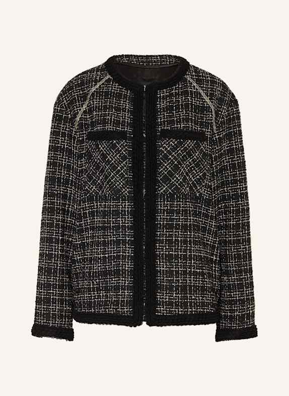 BOSS Kastenjacke JINIANA aus Tweed SCHWARZ/ WEISS