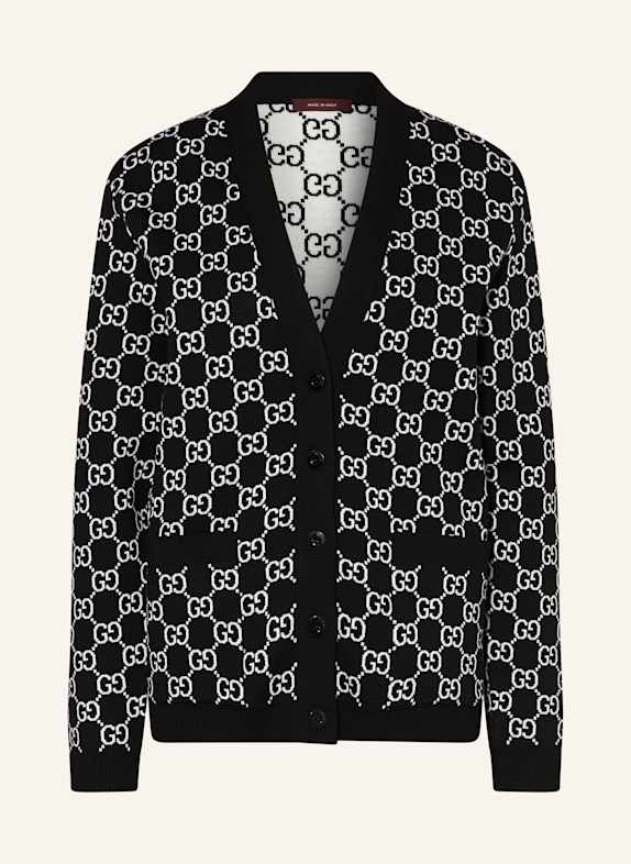GUCCI Strickjacke zum Wenden SCHWARZ/ WEISS