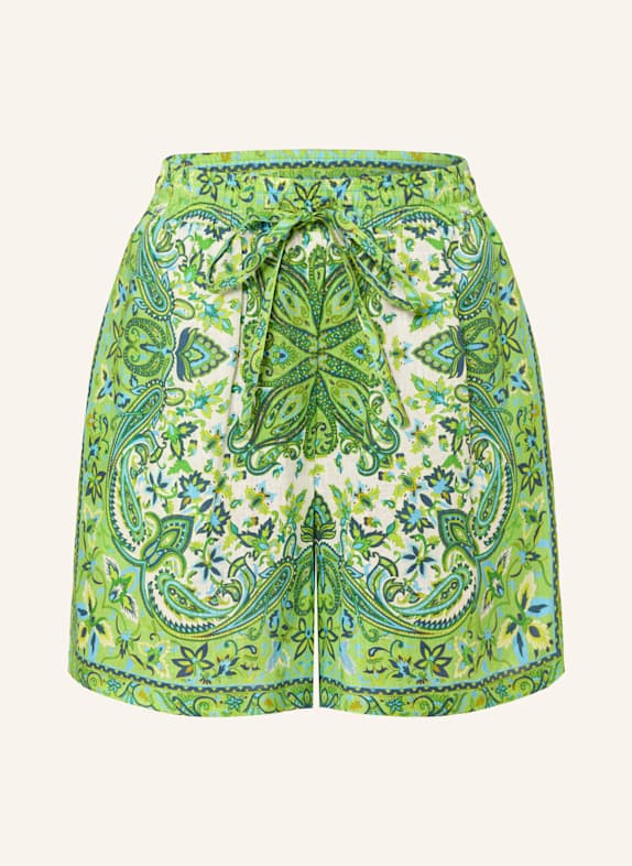 MRS & HUGS Linen shorts LIGHT GREEN/ DARK GREEN/ ECRU