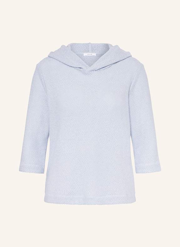 OPUS Strick-Hoodie SUKUFI mit 3/4-Arm HELLBLAU