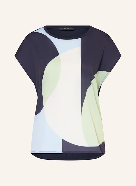 OPUS Blusenshirt SALOMA im Materialmix DUNKELBLAU/ HELLGRÜN/ WEISS