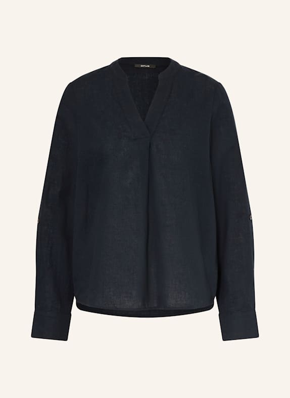 OPUS Blusenshirt FELENA mit Leinen DUNKELBLAU