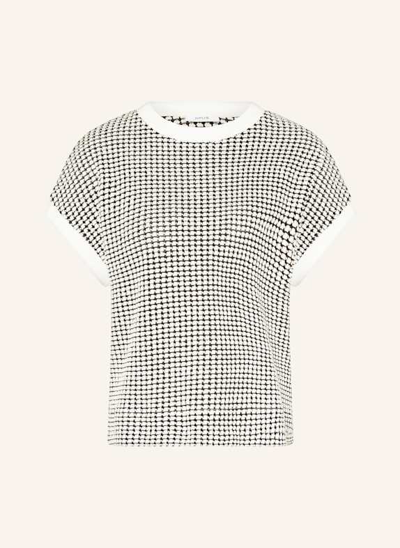 OPUS Strickshirt GUTON DUNKELBLAU/ WEISS