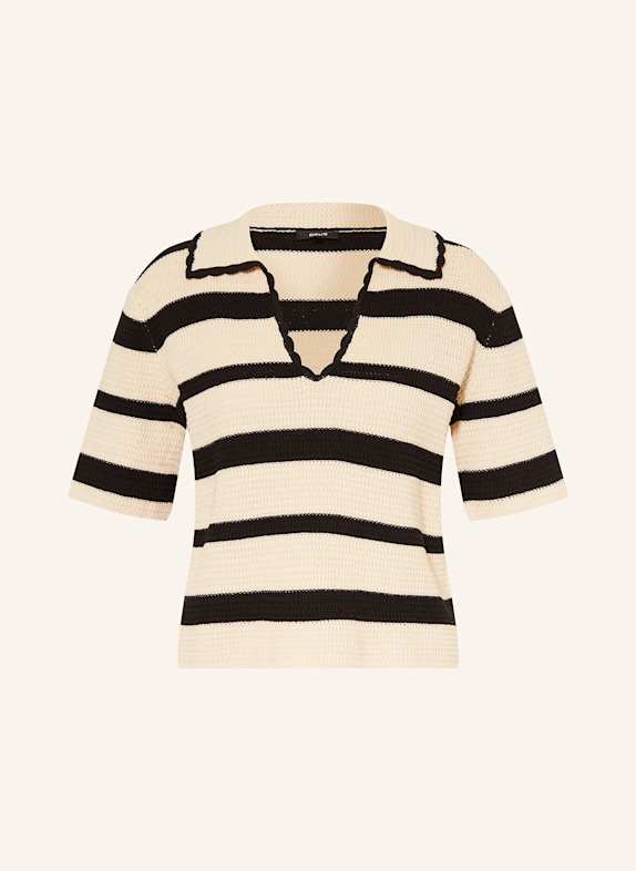 OPUS Strickshirt PERTINY SCHWARZ/ BEIGE