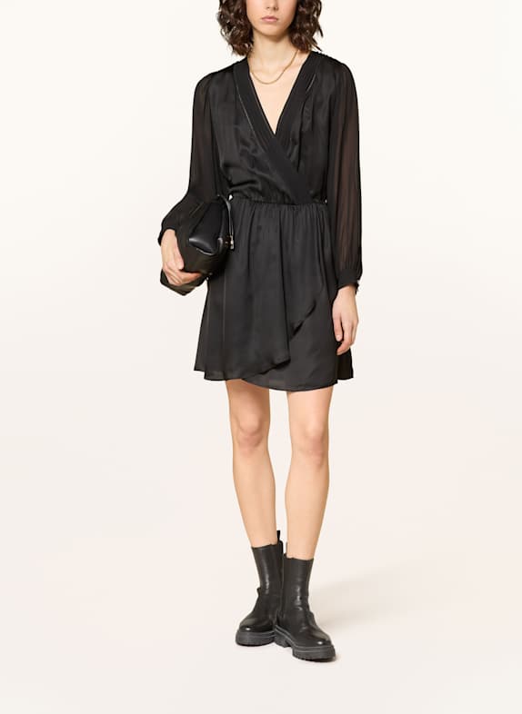 BOSS DENVONT dress with a wrap look BLACK