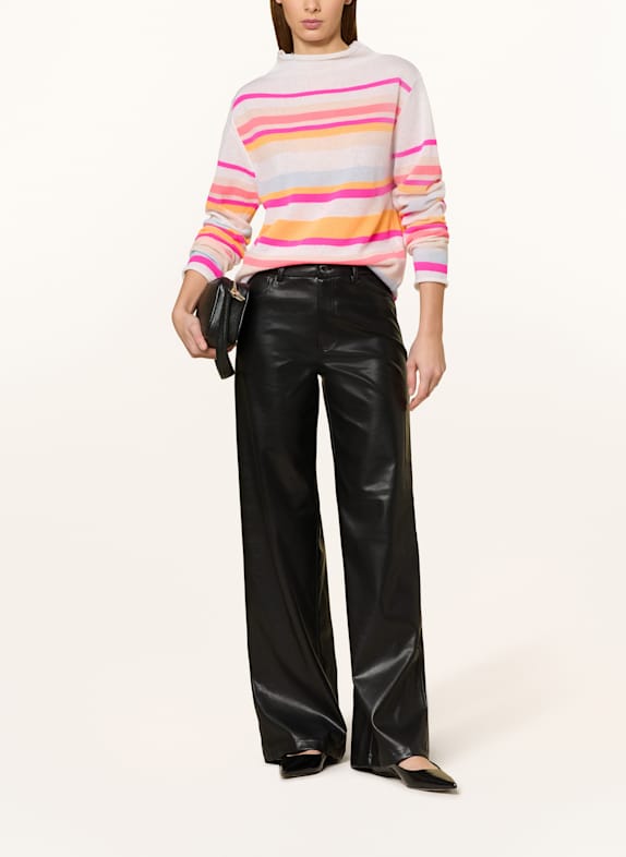 Grace Trui met glittergaren WIT / ORANJE / ROZE