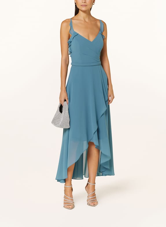 VM Vera Mont Cocktailkleid mit Volants BLAU