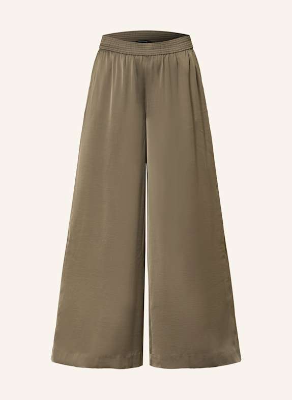 comma Marlenehose aus Satin BRAUN