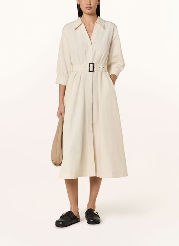 comma Hemdblusenkleid mit Leinen und 3/4-Arm CREME