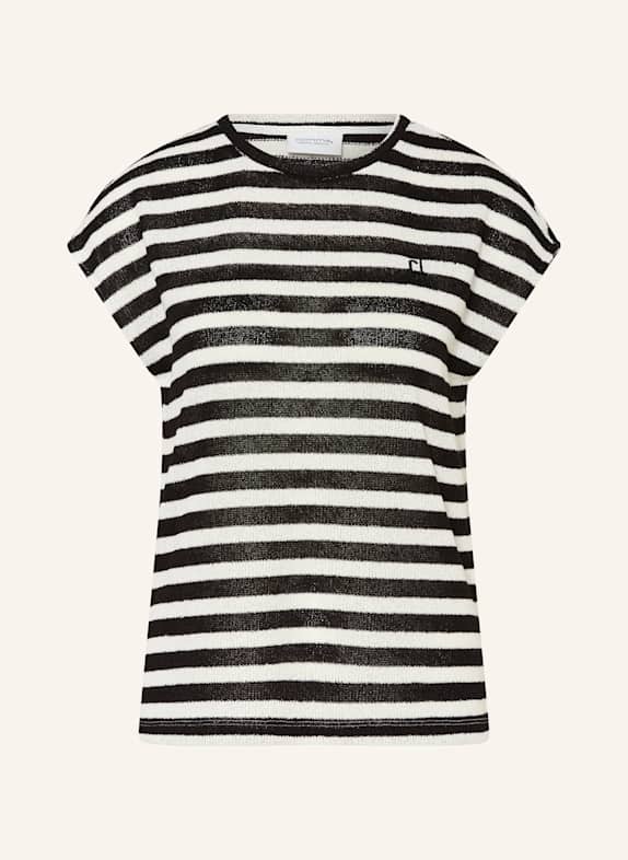 comma casual identity Strickshirt SCHWARZ/ WEISS