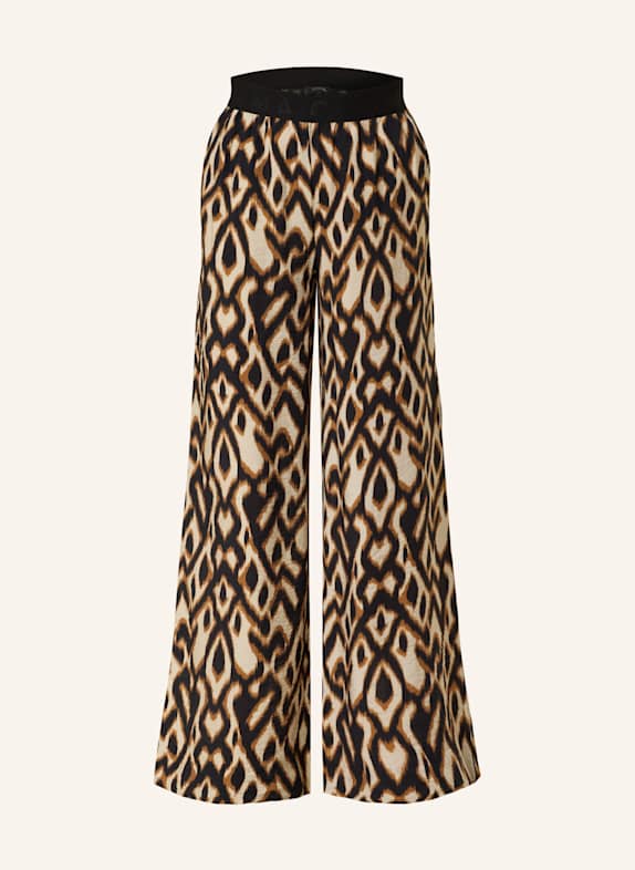 comma Wide leg trousers BROWN/ CREAM/ BLACK