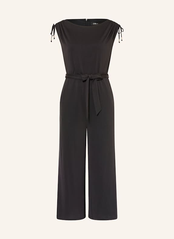 s.OlivButton front shirt with long sleeves Jersey jumpsuit BLACK