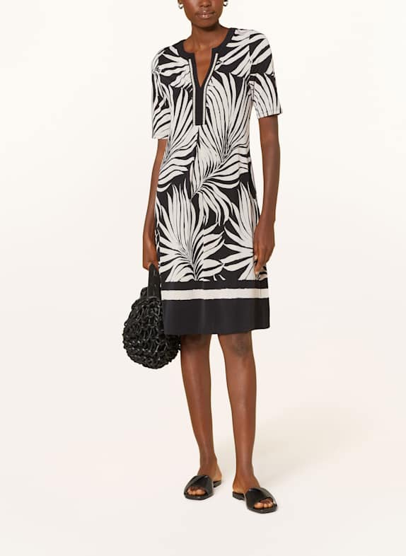 s.Oliver BLACK LABEL Jersey dress with glitter thread and 3/4 sleeves BLACK/ CREAM