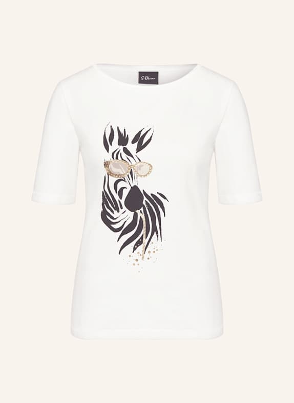 s.Oliver BLACK LABEL T-Shirt mit Schmucksteinen WEISS