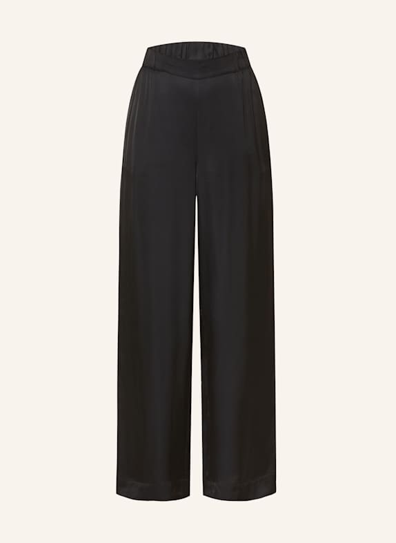 s.Oliver BLACK LABEL Marlenehose aus Satin SCHWARZ