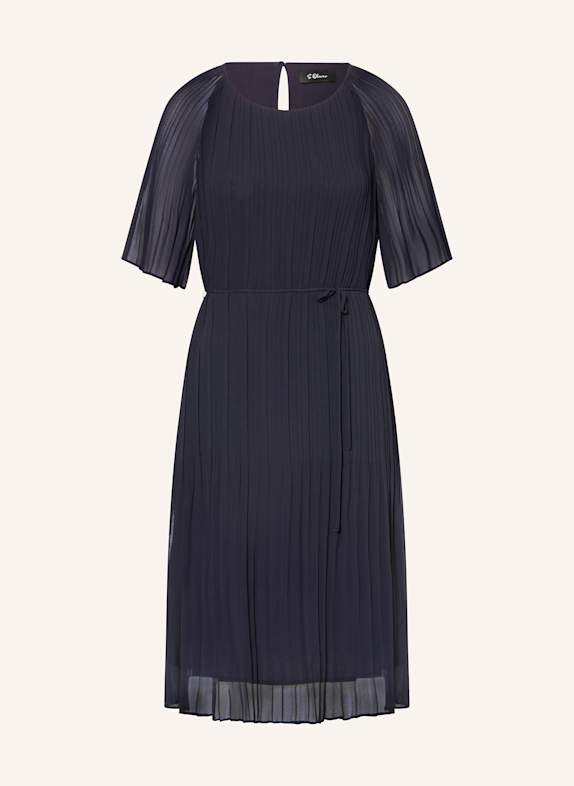 s.Oliver BLACK LABEL Plisseekleid DUNKELBLAU