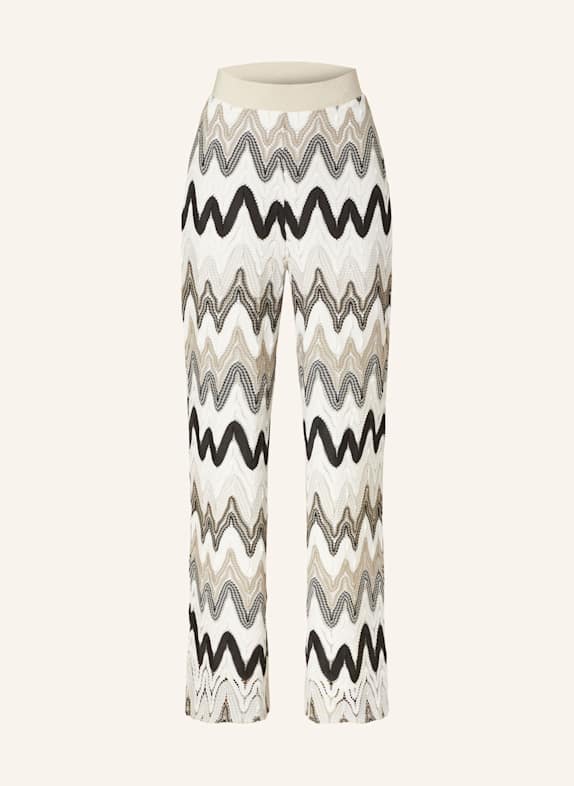 s.Oliver BLACK LABEL Marlenehose mit Glitzergarn WEISS/ TAUPE/ SCHWARZ