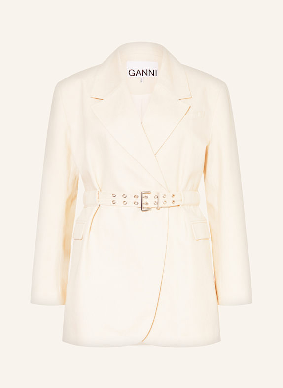 GANNI Long blazer CREAM