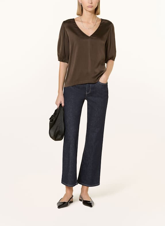 Princess GOES HOLLYWOOD Shirt blouse in silk DARK BROWN