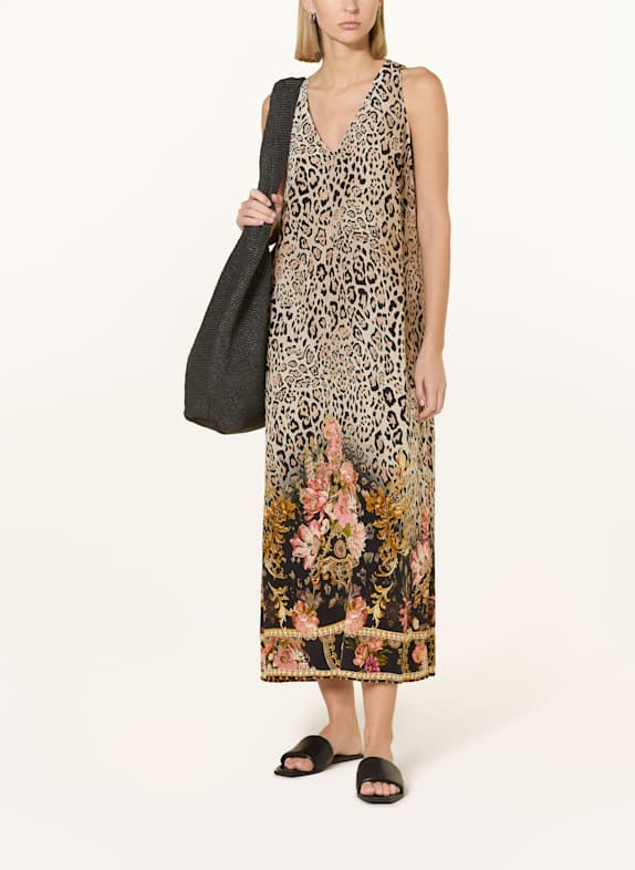 Princess GOES HOLLYWOOD Silk dress BROWN/ GOLD/ LIGHT RED