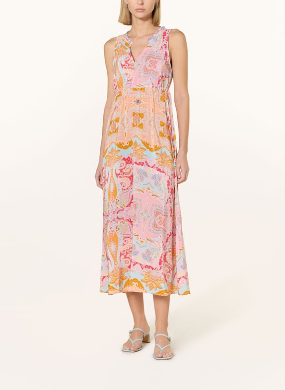 Princess GOES HOLLYWOOD Robe en soie à volants ROSE/ BLEU/ ROUGE CLAIR