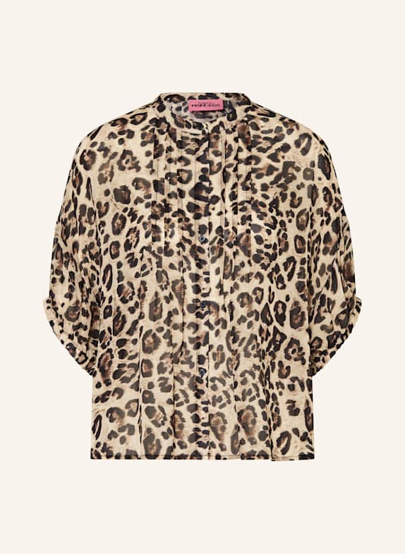 FrogBox Bluse mit 3/4-Arm BEIGE/ DUNKELBRAUN/ BRAUN