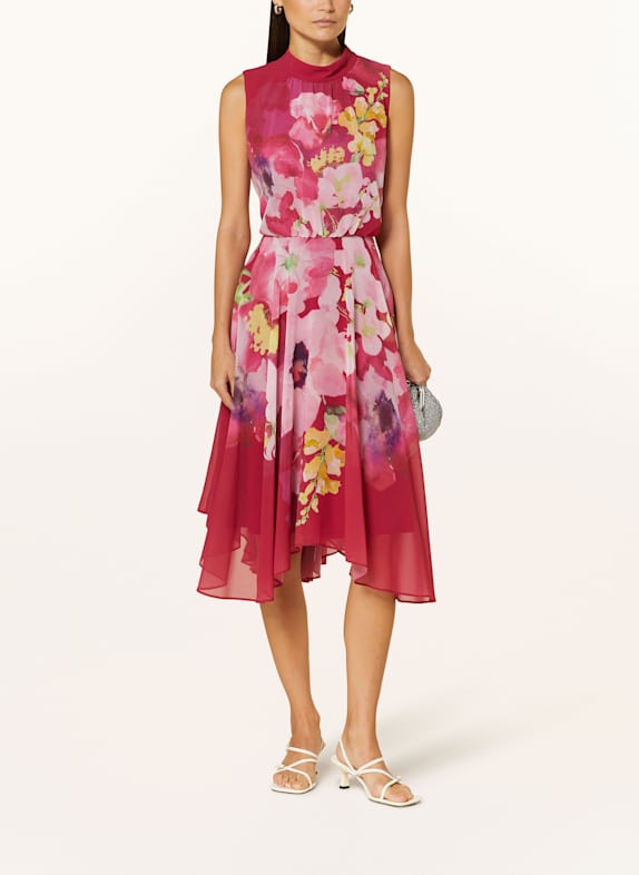 Vera Mont Cocktailkleid DUNKELROT/ GELB/ GRÜN