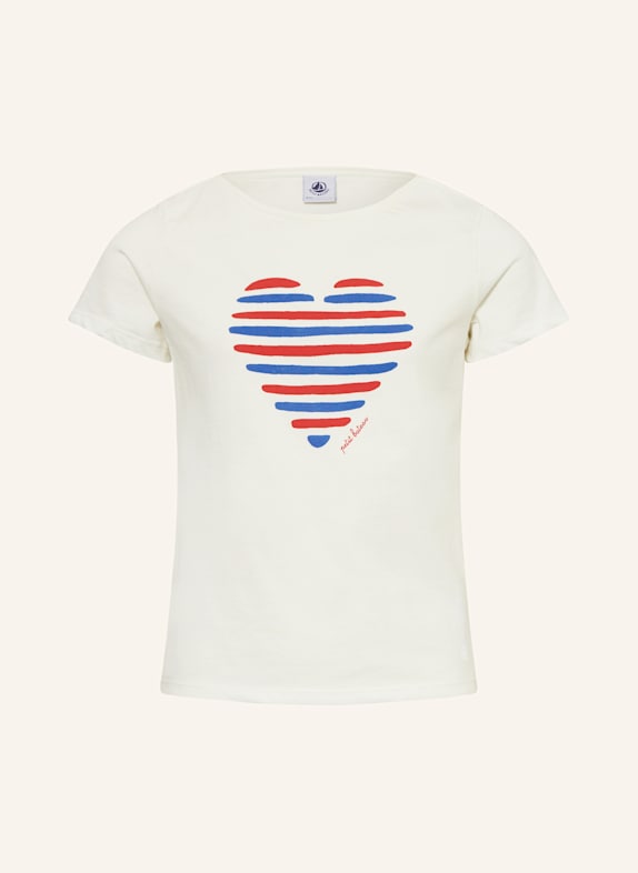 PETIT BATEAU T-Shirt ECRU/ BLAU/ ROT