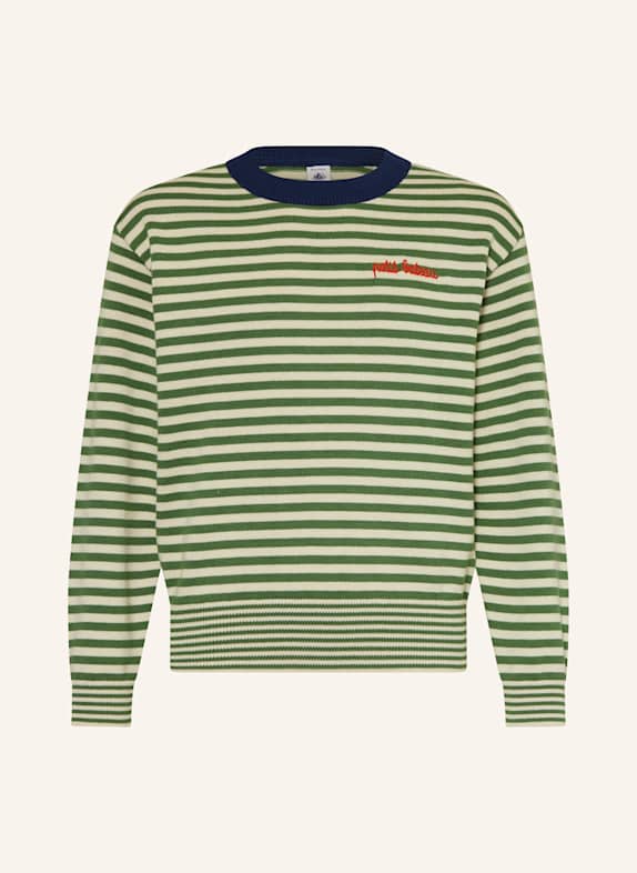 PETIT BATEAU Pullover HELLGRÜN/ ECRU