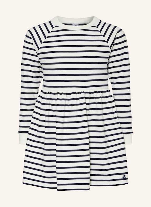 PETIT BATEAU Strickkleid CREME/ SCHWARZ